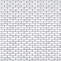 White seamless brick wall, pattern stonework background