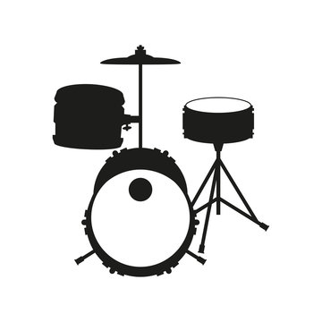 Drum set on white background