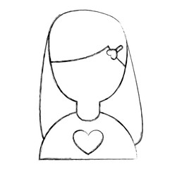 little girl avatar character vector illustration design