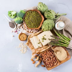 Fotobehang Assortment of healthy vegan protein source and body building food © aamulya
