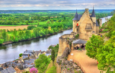 Fototapeta na wymiar Chateau de Chinon in the Loire Valley - France