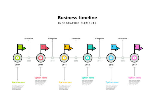 6-Step Timeline Infographic with Colorful Icons 2