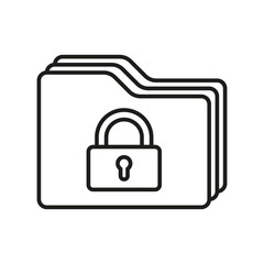 Folder With Lock on white background