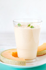 Glass of melon smoothie