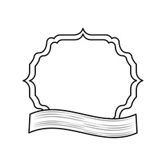 Frame emblem with ribbon icon vector illustration graphic design