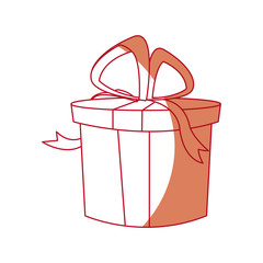 christmas gift box bow ribbon decoration celebration vector illustration