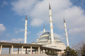 Fototapeta na wymiar Kocatepe Mosque is the largest mosque in Ankara, the capital of Turkey. It was built between 1967 and 1987