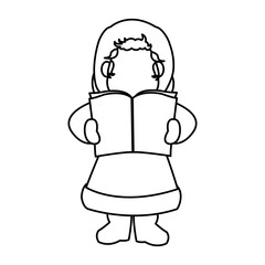 cartoon woman christmas song winter clothes vector illustration