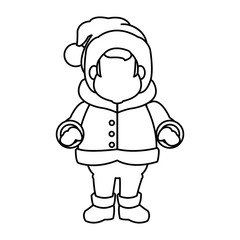 character man carols singer at a winter clothes vector illustration