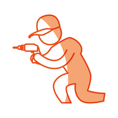 worker carpenter silhouette icon vector illustration graphic design