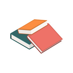colorful books on white background