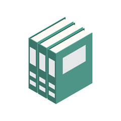 books stand on white background