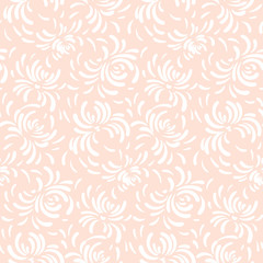 Seamless abstract vector pattern. Flowers ornament in retro style.