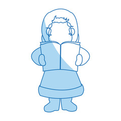 cartoon woman christmas song winter clothes vector illustration
