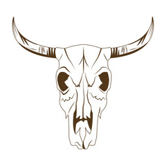 deer skull in tribal style. animal skull with ethnic ornament. wild and free design. vector illustration.