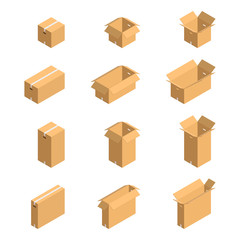 Fototapeta premium cardboard boxes on white background