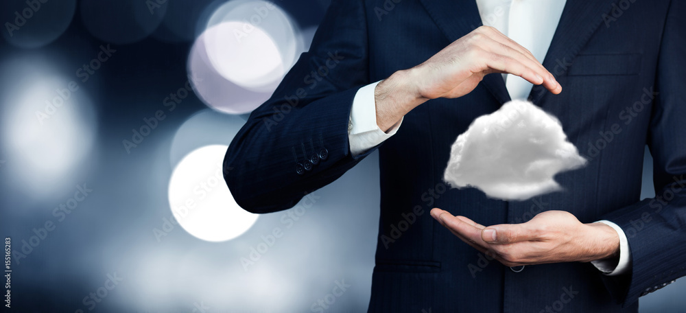Poster cloud computing concept with copy space