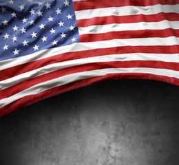 Obraz premium USA flag on grey