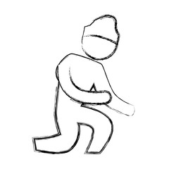 worker carpenter silhouette icon vector illustration graphic design