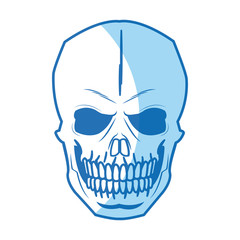 skeleton of the human head, vintage bone vector illustration