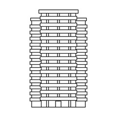 building skyscraper tower windows exterior vector illustration