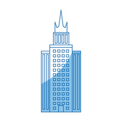 building skyscraper high facade urban outline vector illustration