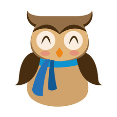 owl in christmas hat and scarf festive image vector illustration