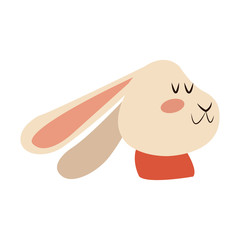 christmas rabbit animal scarf winter image vector illustration