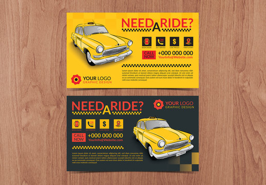 Taxi Service Business Card Layout 2