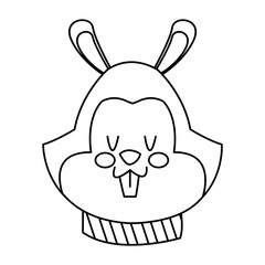cartoon face squirrel christmas scarf image vector illustration