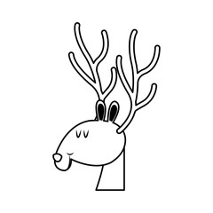 christmas reindeer horns celebration festive vector illustration