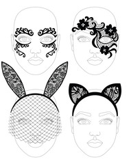 Face lacy mask.