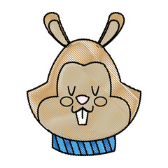 cartoon face squirrel christmas scarf image vector illustration