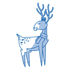 cute deer cartoon christmas horn image vector illustration