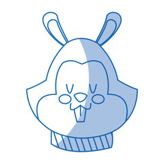 head squirrel christmas with scarf decoration vector illustration