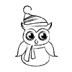 christmas owl character bird funny vector illustration