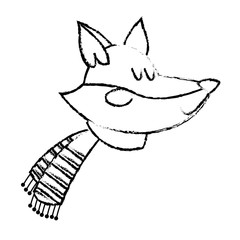 christmas fox celebration cartoon festive vector illustration