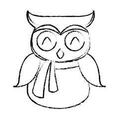 christmas owl character bird funny vector illustration