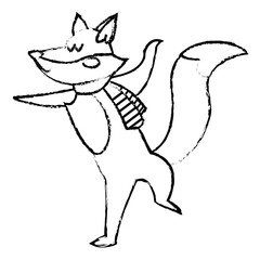 christmas fox celebration cartoon festive vector illustration