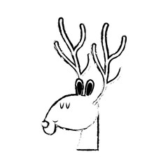 cute deer cartoon christmas horn image vector illustration