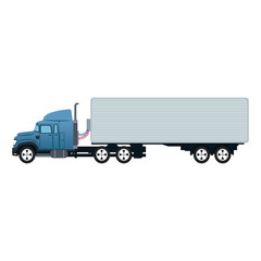 truck container transport delivery commerce vector illustration