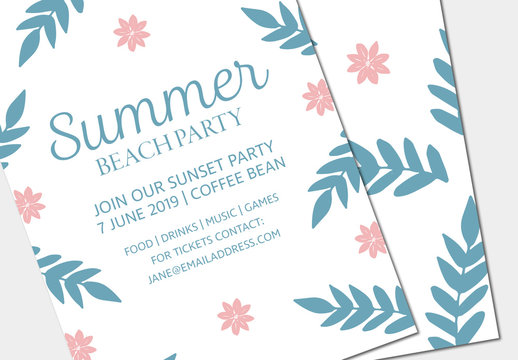 Summer Party Invitation Layout 3