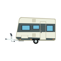 camper trailer vacation travel outdoor image vector illustration