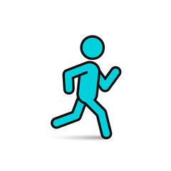 Running man color icon, vector isolated run symbol.