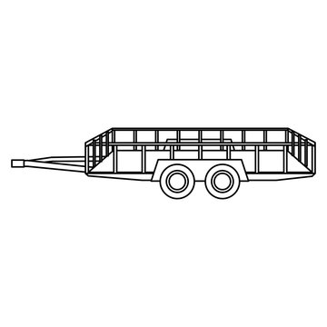 recommend clip art: dump trailer cargo wheel transport outline vector illustration