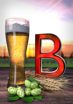 the impact of beer on health - 3D render