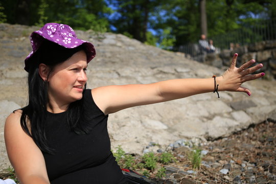 The beautiful  girl in a hat
