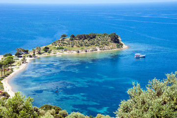 Kusadasi, bird island on the turkish coast of the mediterranean sea 