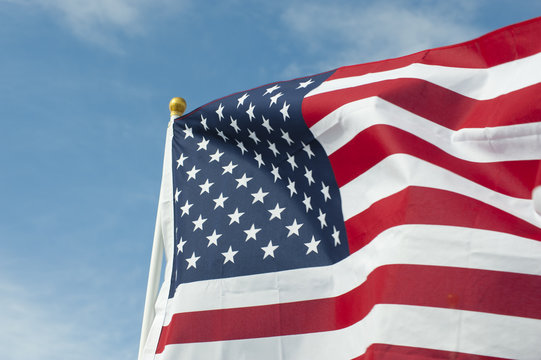 Single Waving American Flag