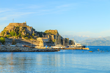 Naklejka premium View of a tower in Kerkyra , Corfu Town, Greece